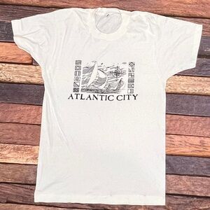 Vintage Single Stitch 80s Atlantic City New Jersey Travel Screen Stars Tshirt